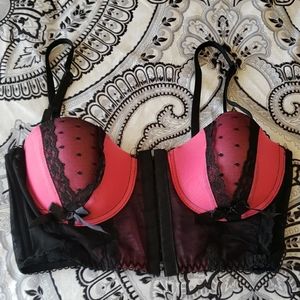 Pink/black Lacey corset bra
